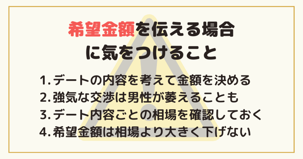 女性から希望金額を伝える場合に気をつけること