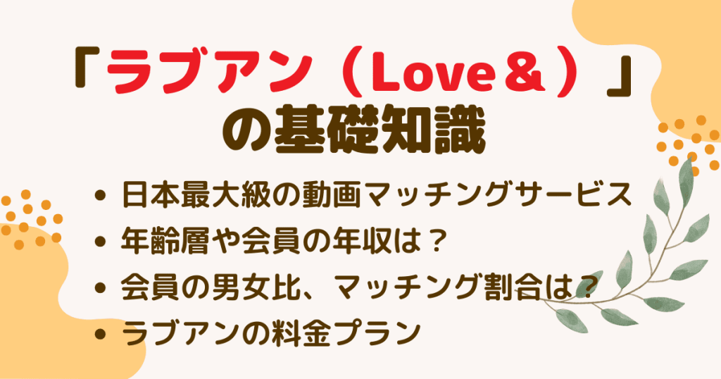 パパ活サイト「ラブアン（Love＆）」の基礎知識