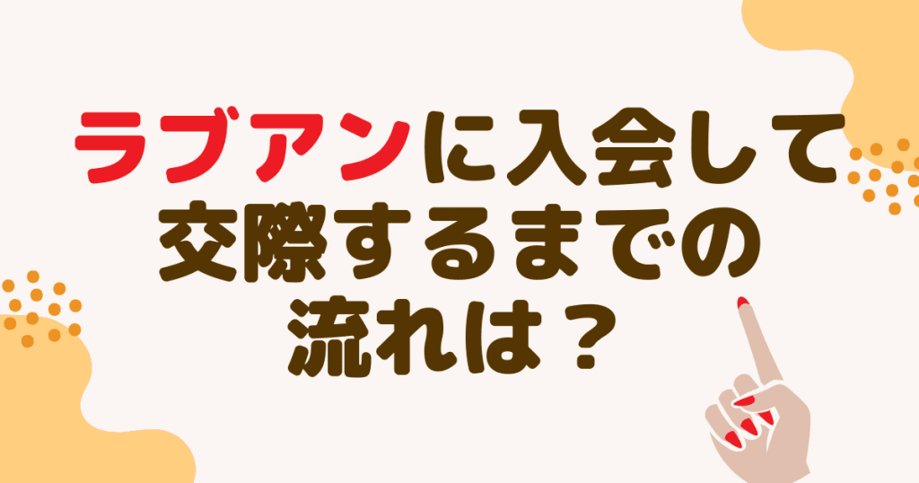 ラブアン（Love＆）に入会して交際するまでの流れは？