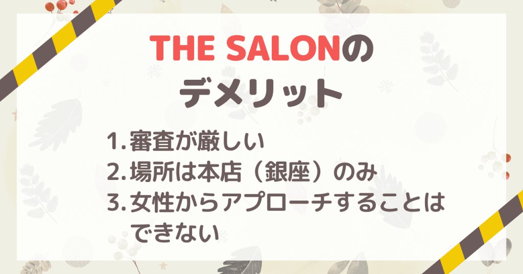 THE SALONのデメリット・気をつけるべきこと