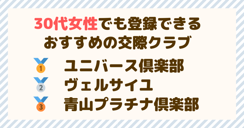 30代女性でも登録できるパパ活におすすめの交際クラブ3選