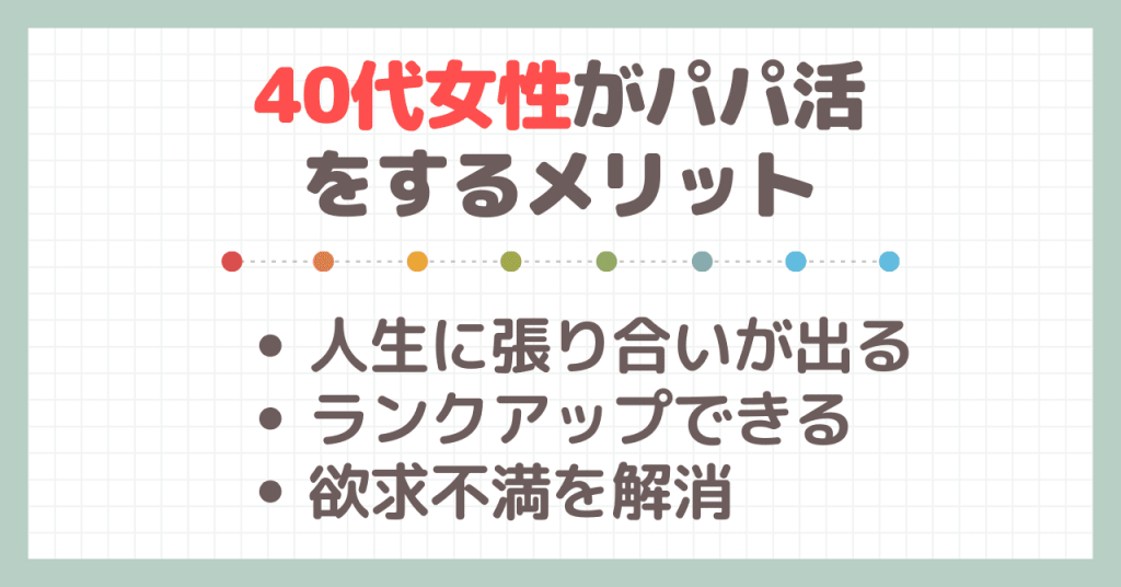 40代女性がパパ活をするメリット