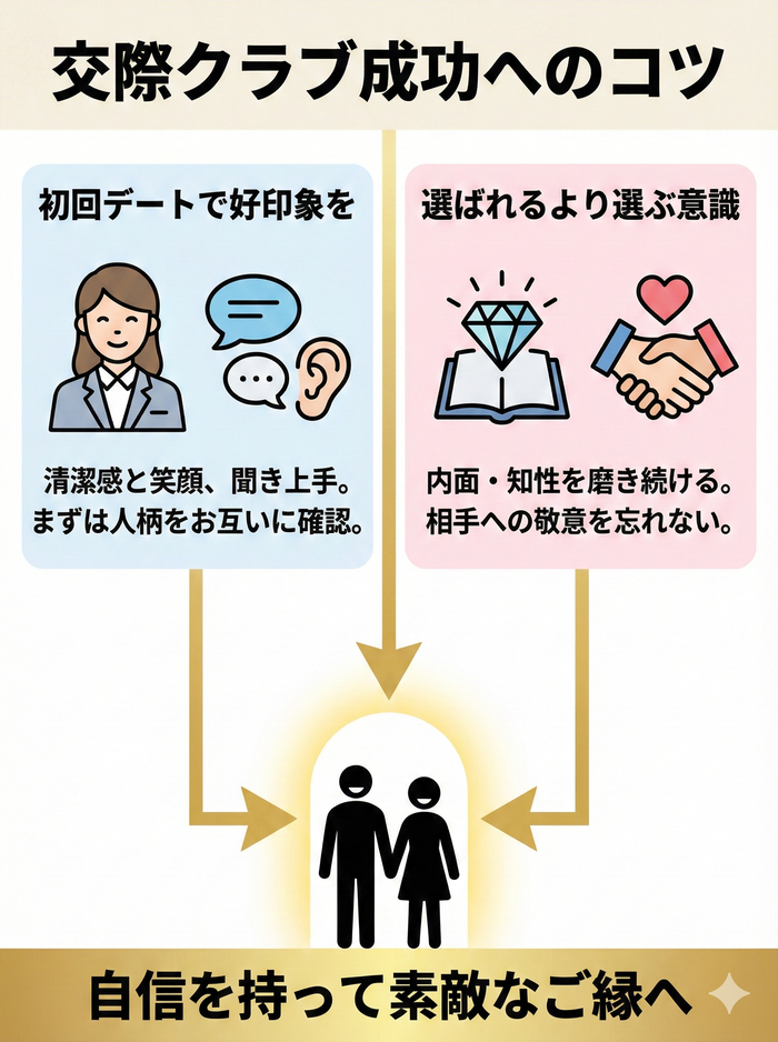 交際クラブでの出会いを成功させるコツ