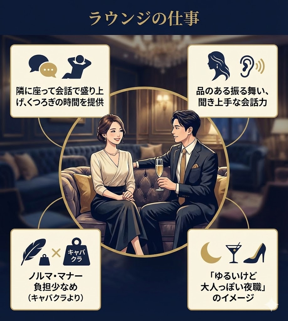 ラウンジの仕事ってどんな内容？