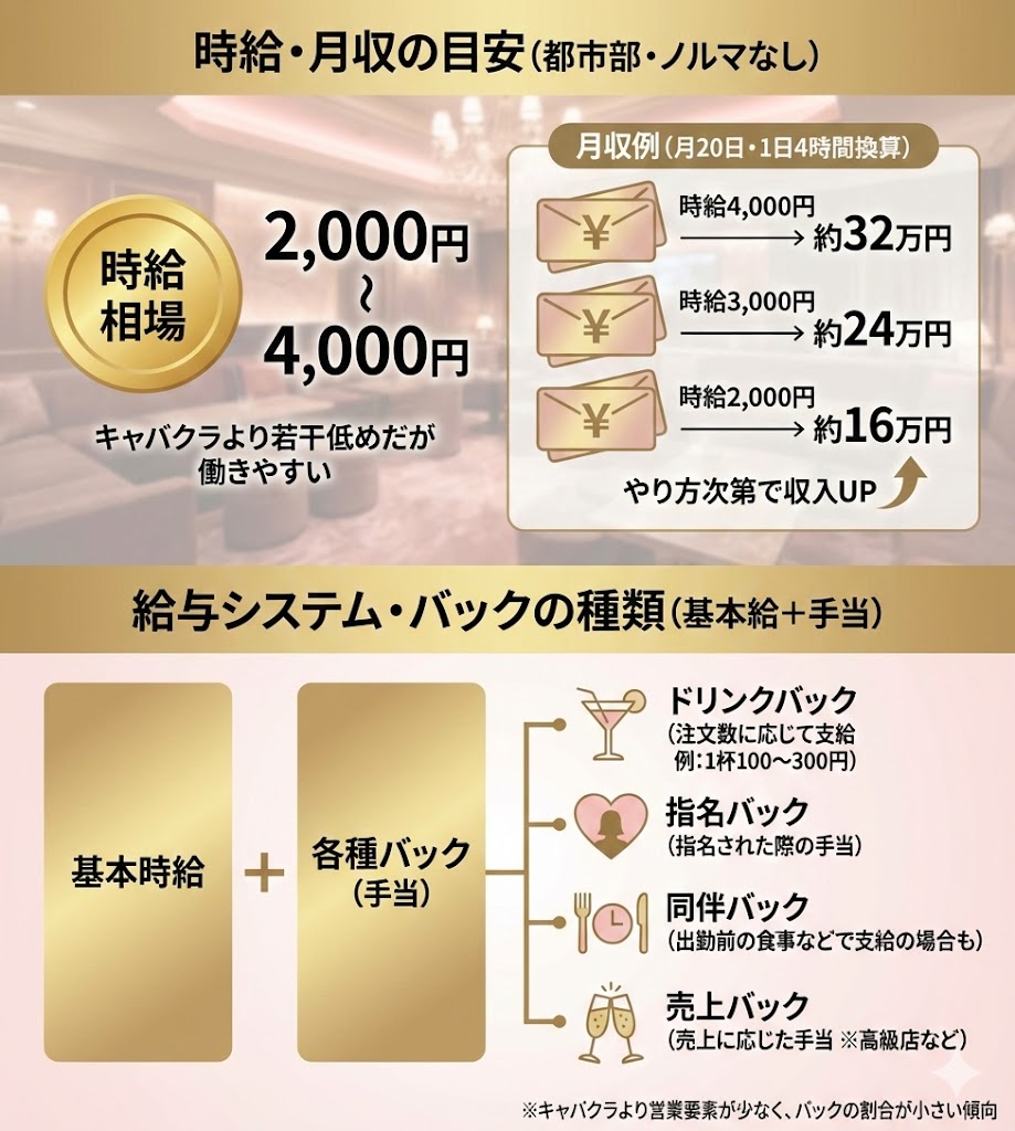 ラウンジの給料