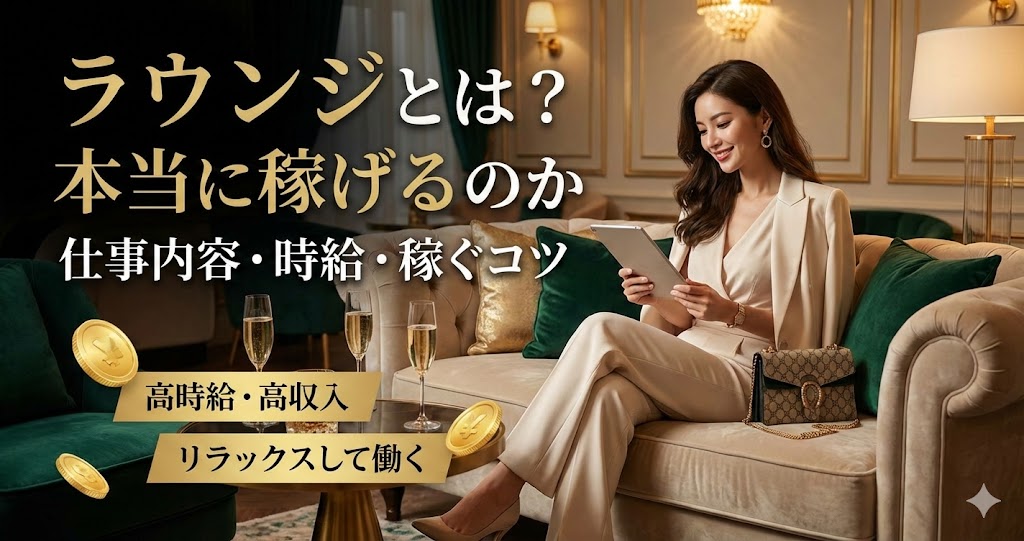 ラウンジとは？本当に稼げるのか仕事内容・時給・稼ぐコツまとめ