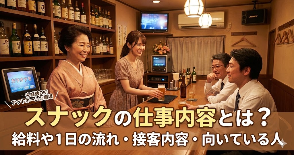 スナックの仕事内容とは?給料や1日の流れ・接客内容・向いている人